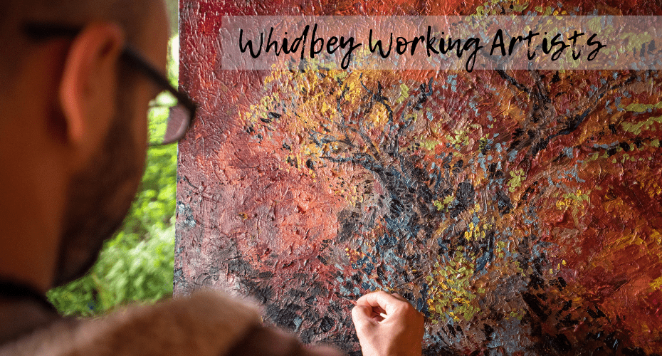 Artists, Whidbey Island, Working Whidbey Artists, Whidbey Island, Painter painting on canvas