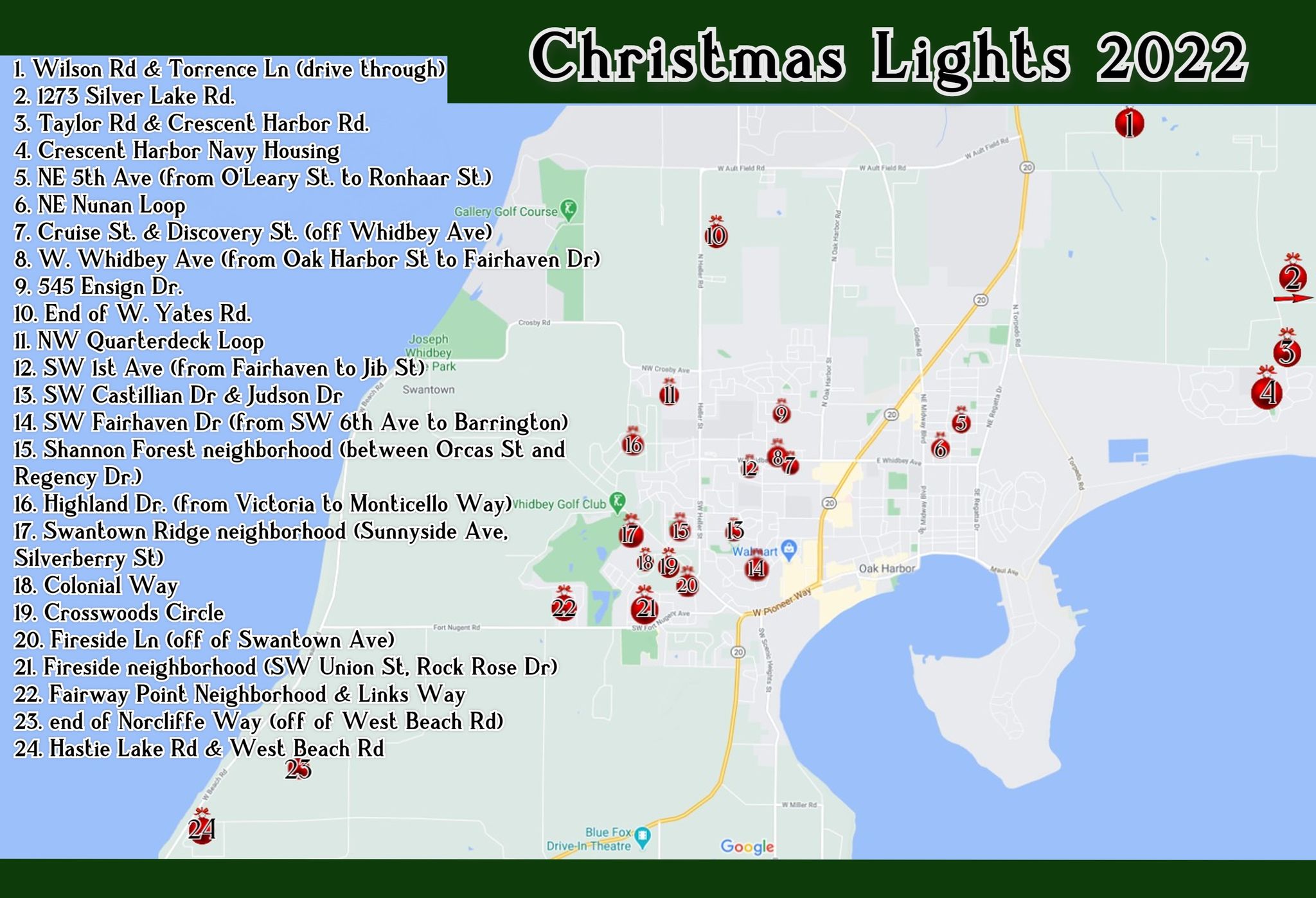 Whidbey Island Oak Harbor Christmas Lights Tour 2022