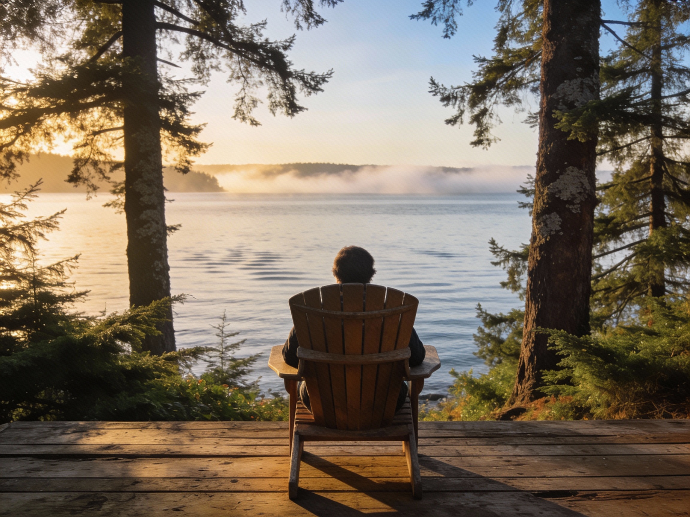 Relaxing on a Whidbey Island deck overlooking Puget Sound, representing stable home values