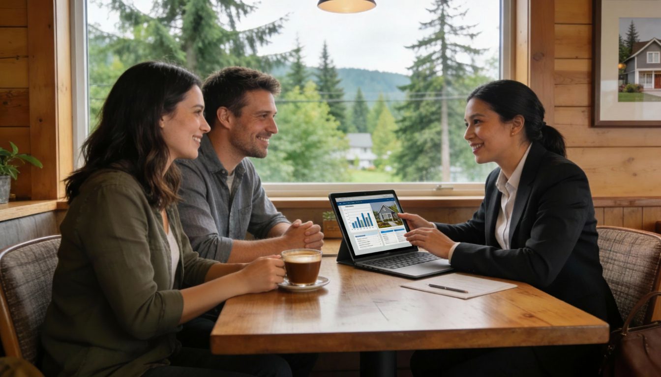 Whidbey Island buyer meeting with a lender to discuss mortgage rates