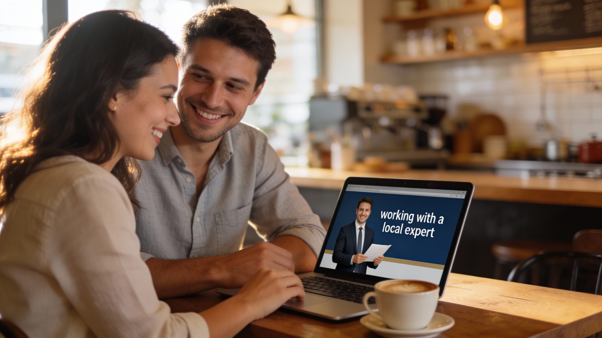 Whidbey Island home financing concept with calculator and coastal home