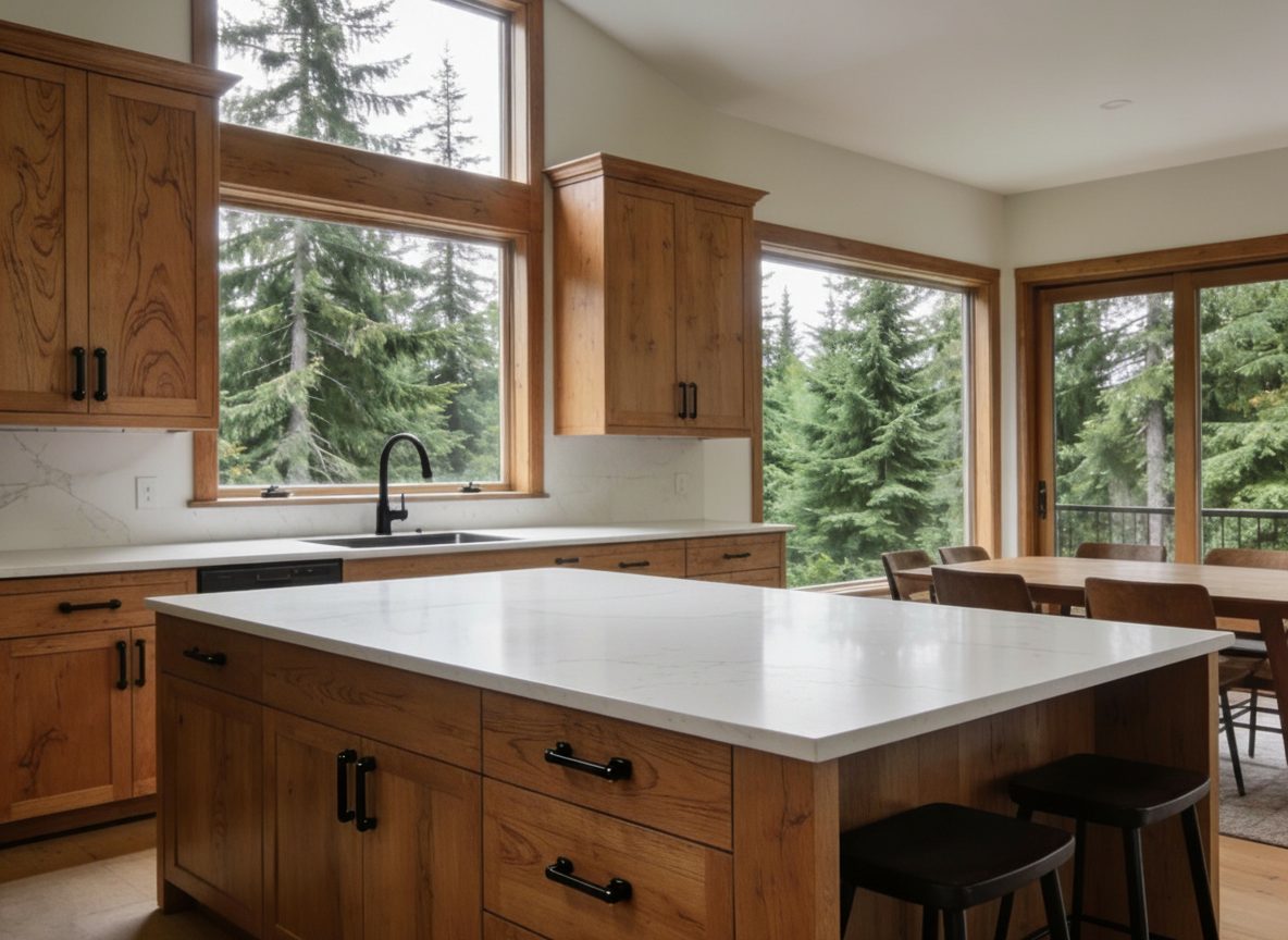 Modern Pacific Northwest kitchen renovation with natural light, representing improvements that can increase Whidbey Island property value