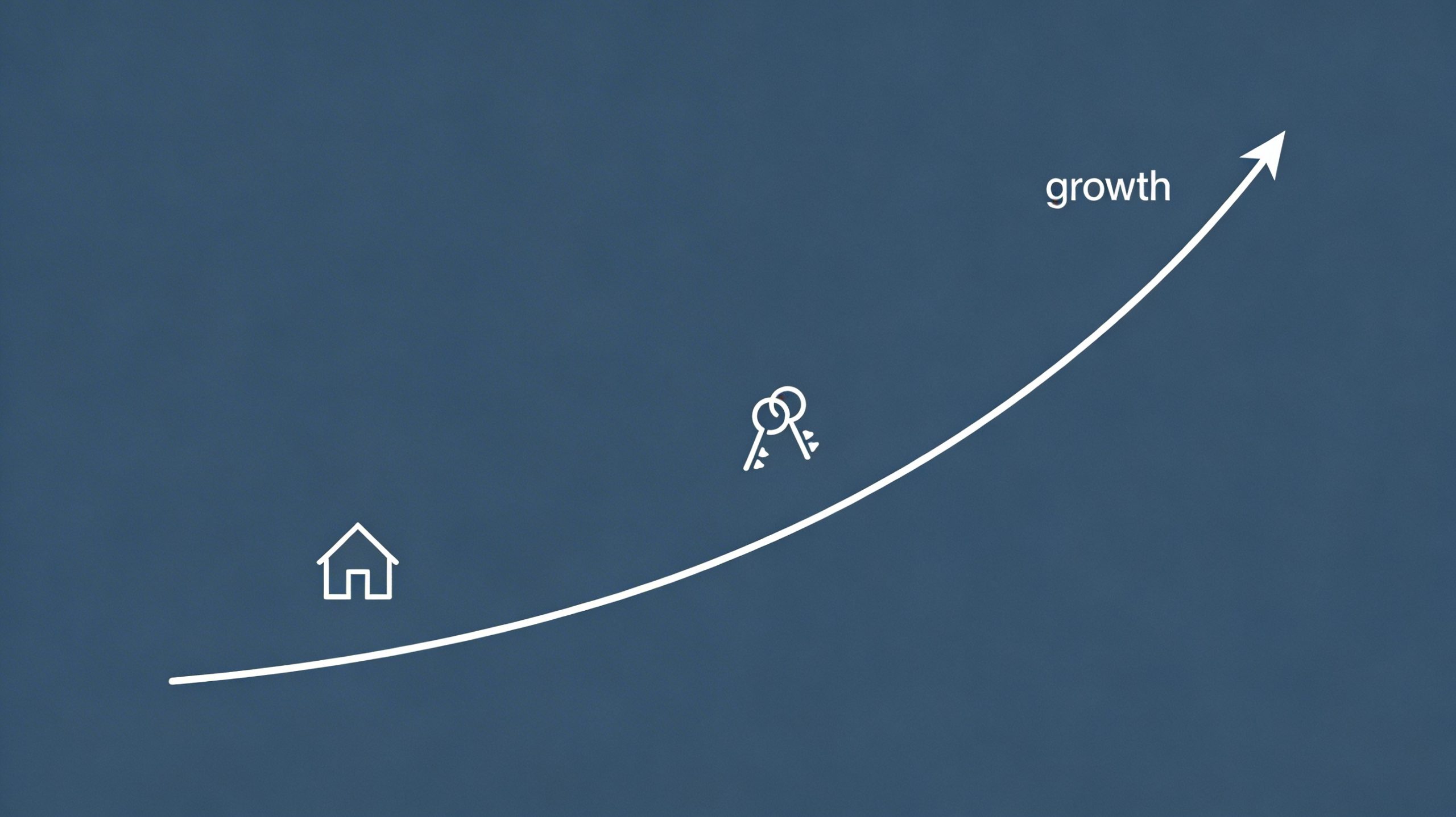 Conceptual line graph showing upward real estate trends on Whidbey Island