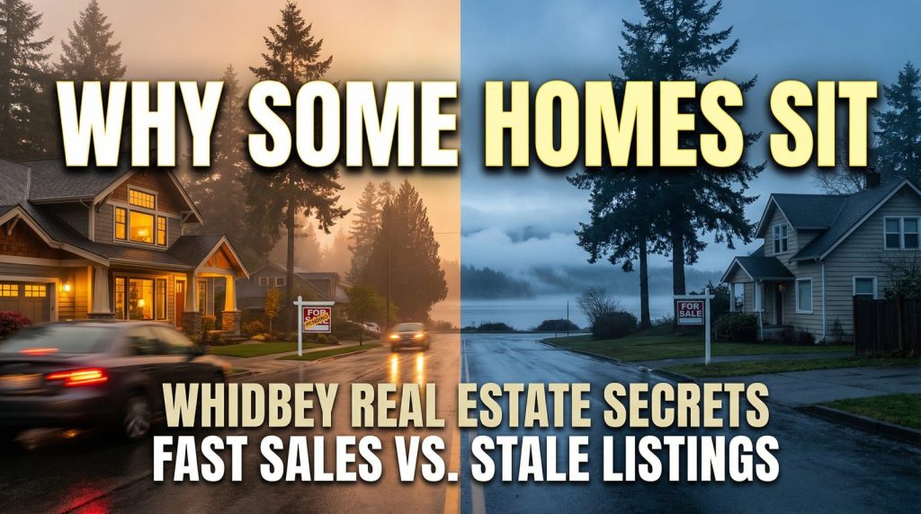 Cinematic Whidbey real estate market image showing why some homes sell fast while others sit