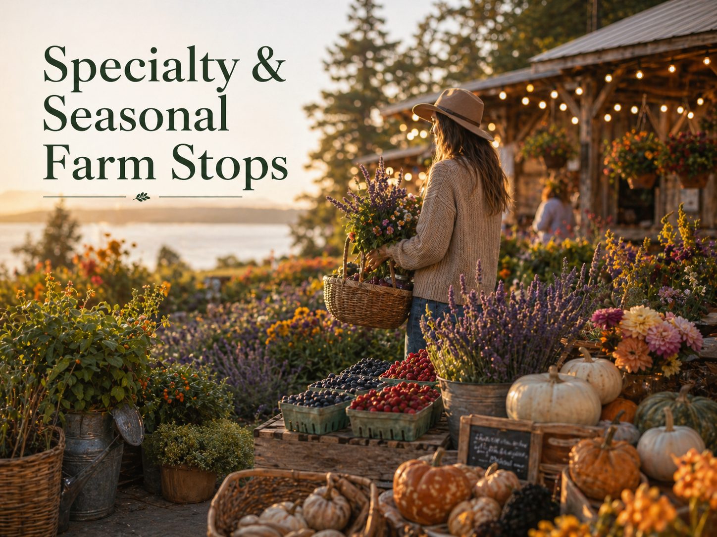 Editorial image representing specialty and seasonal farm stops on Whidbey Island
