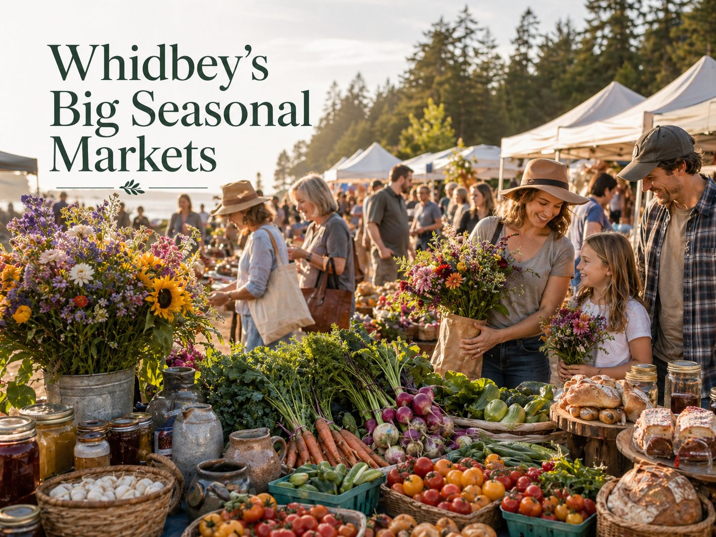 Editorial image representing Whidbey Island's biggest seasonal farmers markets